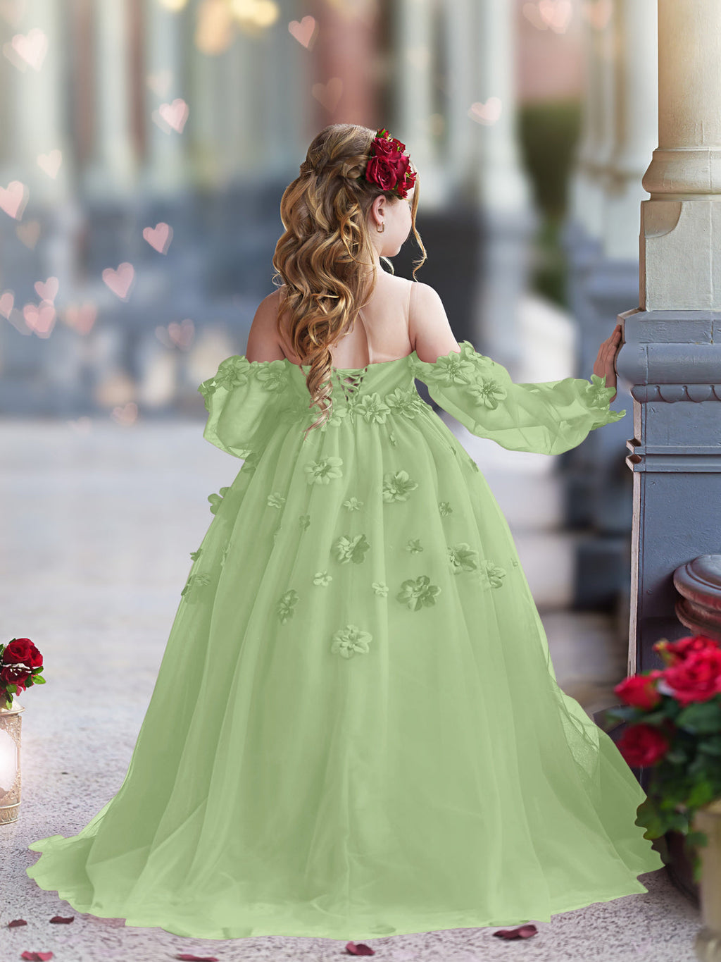 Vestidos de niña de las flores con vestido de princesa y flores en 3D