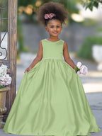 Pink Sleeveless Satin Beaded Neckline and Bow Detail Dress