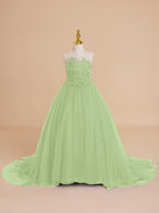Ball-Gown/Princess Tulle Sweep Train Flower Girl Dress