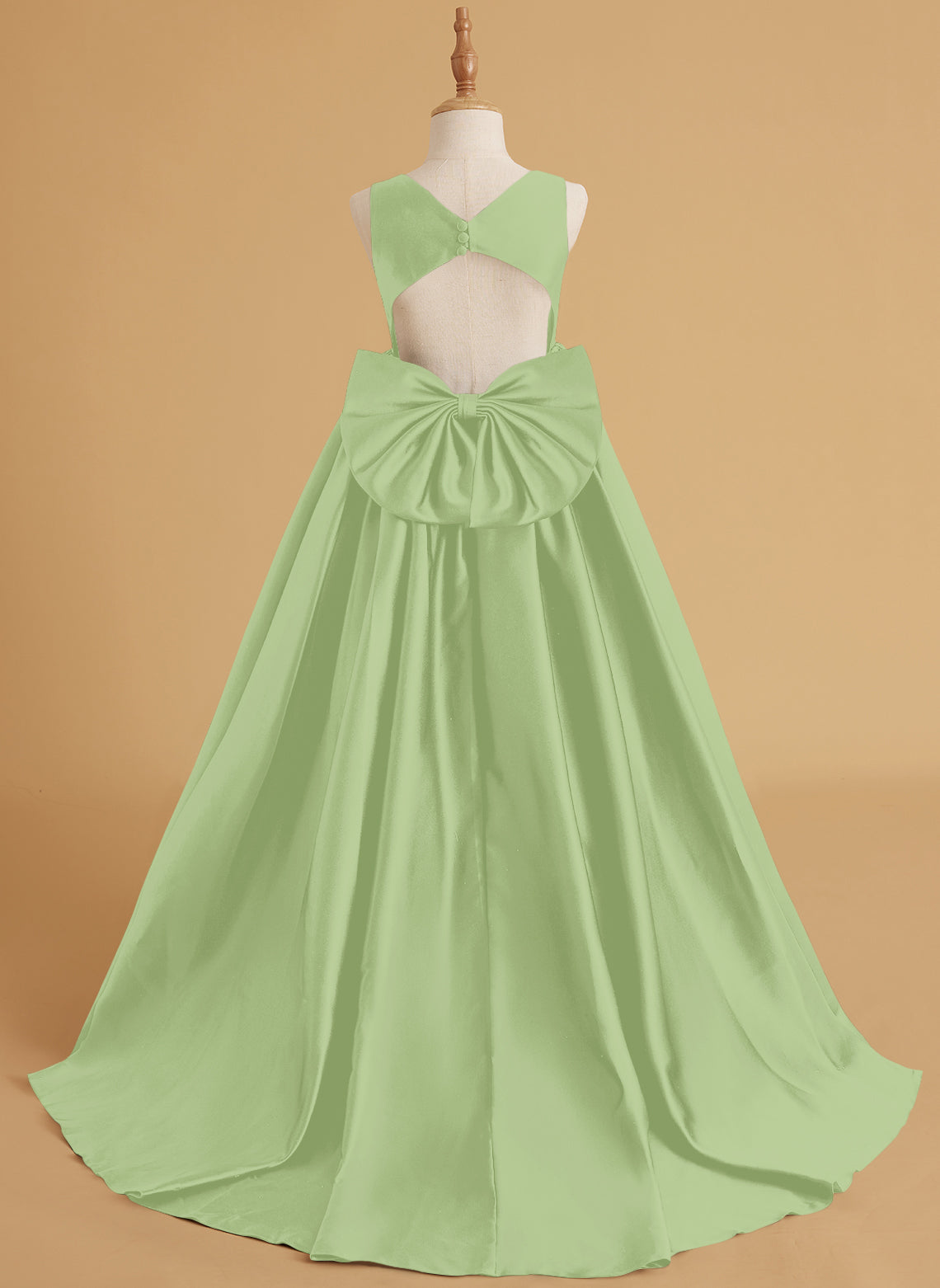 Duchesse-Linie/Princess-Linie Satin Sweep/Pinsel zug Blumenmädchenkleid 