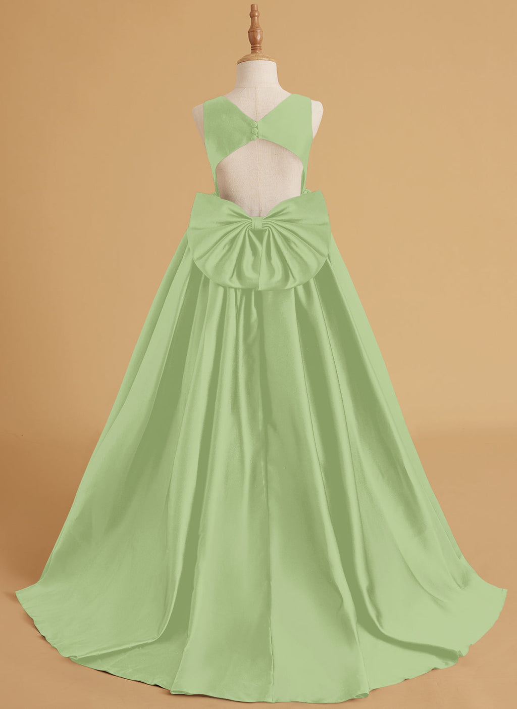 Duchesse-Linie/Princess-Linie Satin Sweep/Pinsel zug Blumenmädchenkleid 