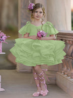 Ballkleid/Princess-Linie Tüll Knielang Geburtstagskleid für Blumenmädchen 
