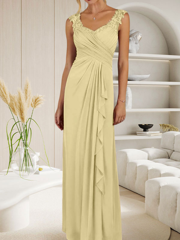 Champagnerfarbenes A-Linien-Kleid mit herzförmigem Ausschnitt und plissiertem Netzstoff