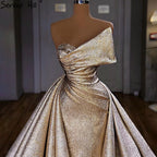 Vestidos de noche elegantes de sirena color champán, 2025, sin mangas, sencillos, para mujer, fiesta, LA70626A 