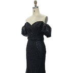 Champagner Kurzen Ärmeln Sexy Elegante Cocktail Kleid Meerjungfrau Split Cocktail Party Kleider 2025 LA70736S 
