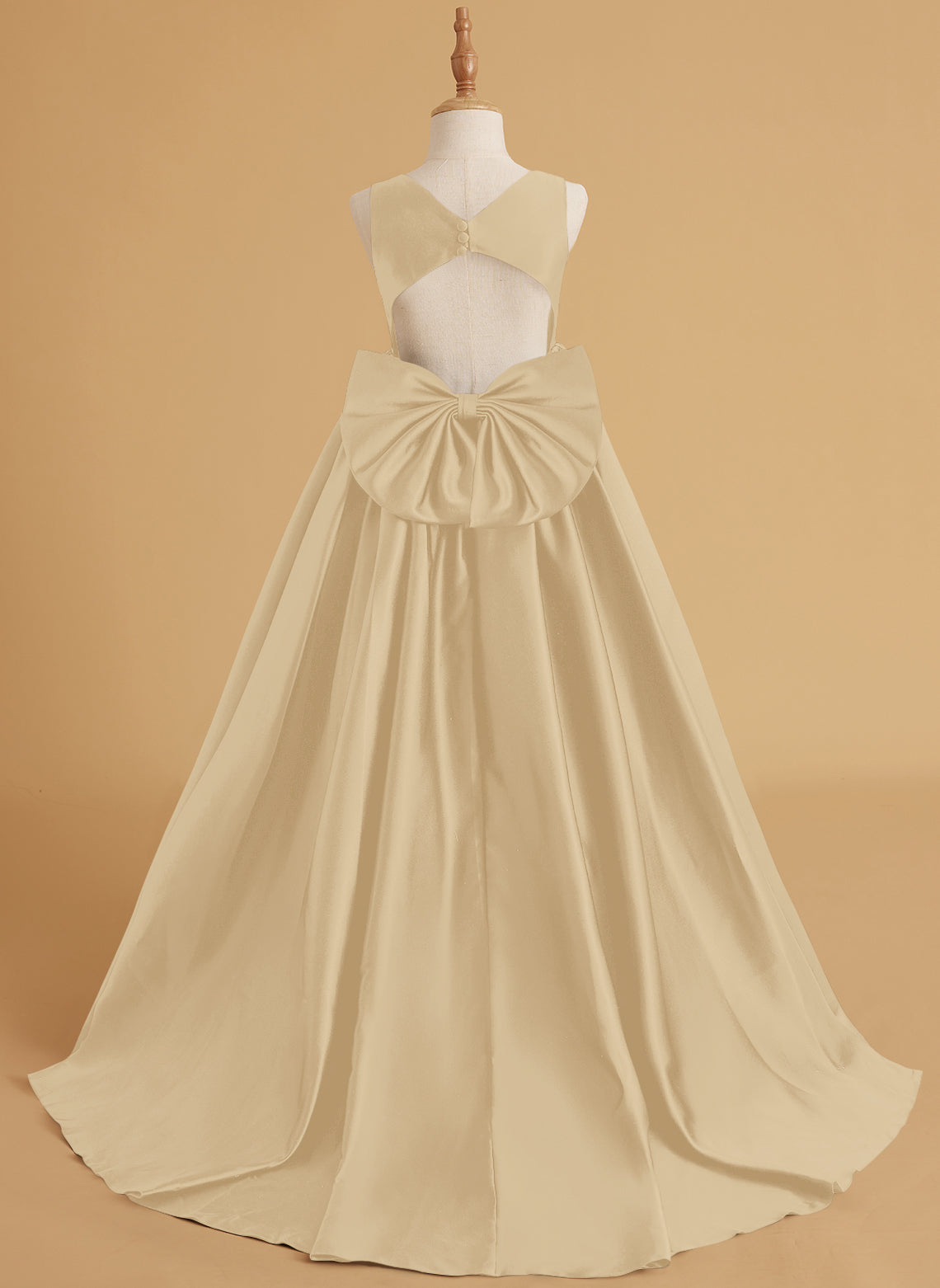 Duchesse-Linie/Princess-Linie Satin Sweep/Pinsel zug Blumenmädchenkleid 
