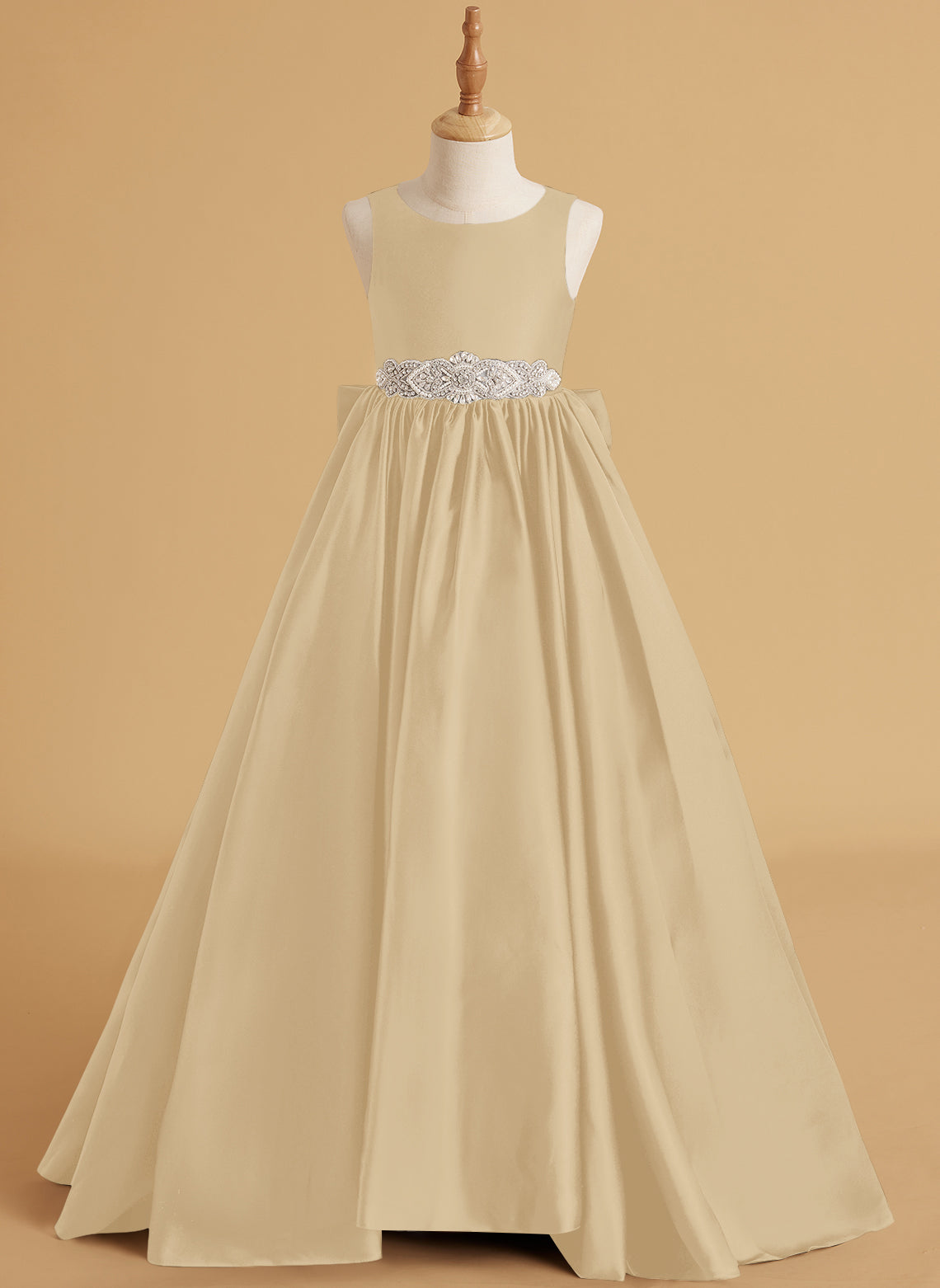 Duchesse-Linie/Princess-Linie Satin Sweep/Pinsel zug Blumenmädchenkleid 