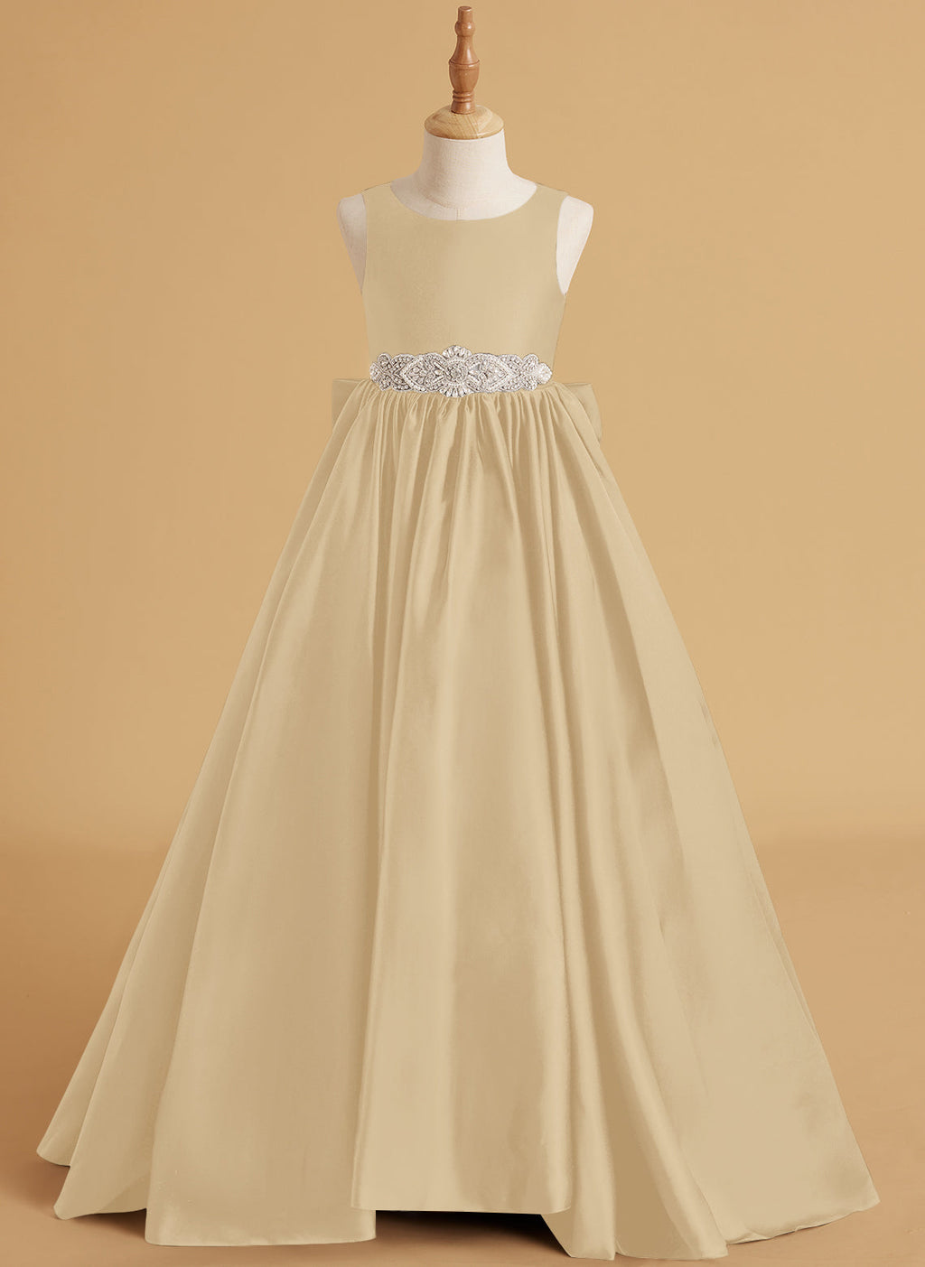 Duchesse-Linie/Princess-Linie Satin Sweep/Pinsel zug Blumenmädchenkleid 