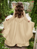 Asymmetrisches Blumenmädchenkleid aus Satin in A-Linie 