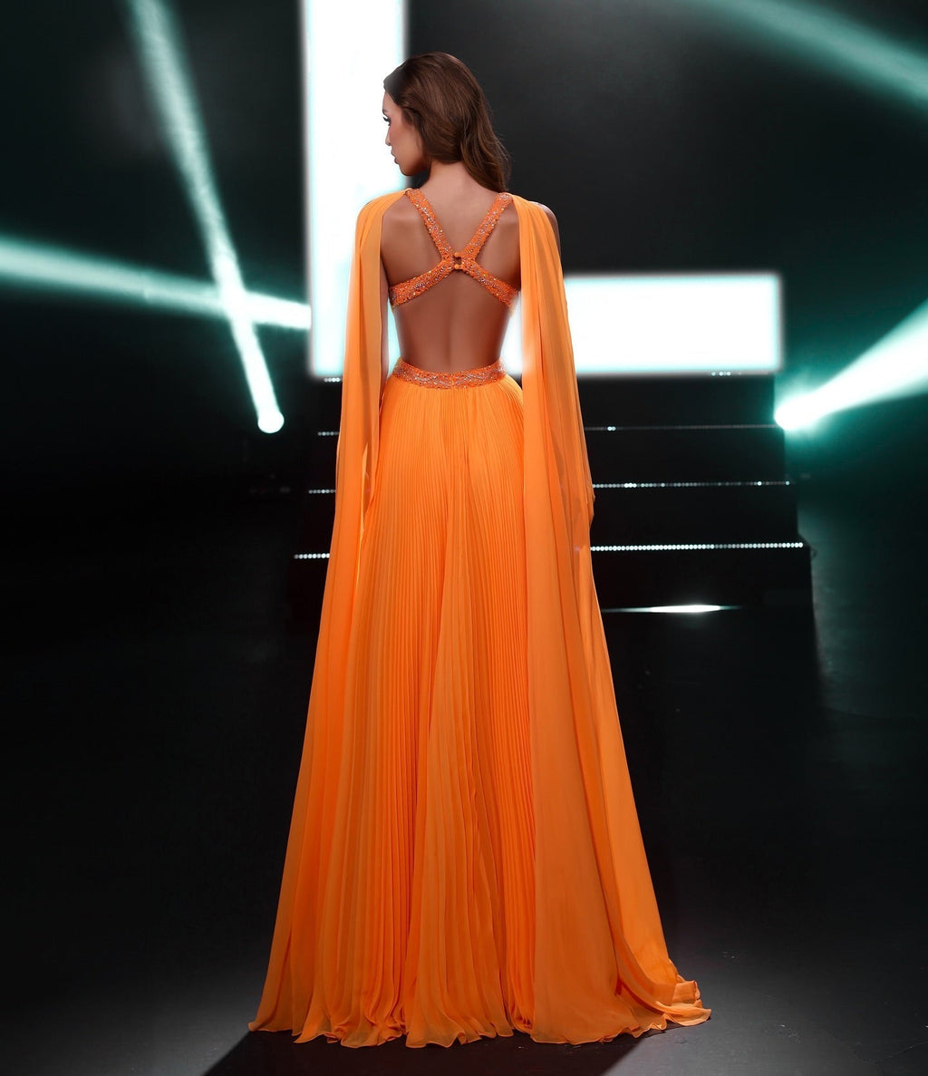 Charmantes A-Linien-Ballkleid mit U-Ausschnitt, ärmellos, Rüschen, Chiffon und Schlitz vorne