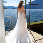 Charming High Fork Bohemian Sleeveless Sweetheart Mopping Wedding Dresses Off Shoulder Appliques Lace Bridal Gowns Boho Backless-payinti