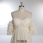 Vestido de gasa con corsé para sesión de fotos, estilo bohemio, para embarazadas, ocasiones especiales, Sunnderly SY231033 