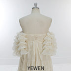 Vestido de gasa con corsé para sesión de fotos, estilo bohemio, para embarazadas, ocasiones especiales, Sunnderly SY231033 