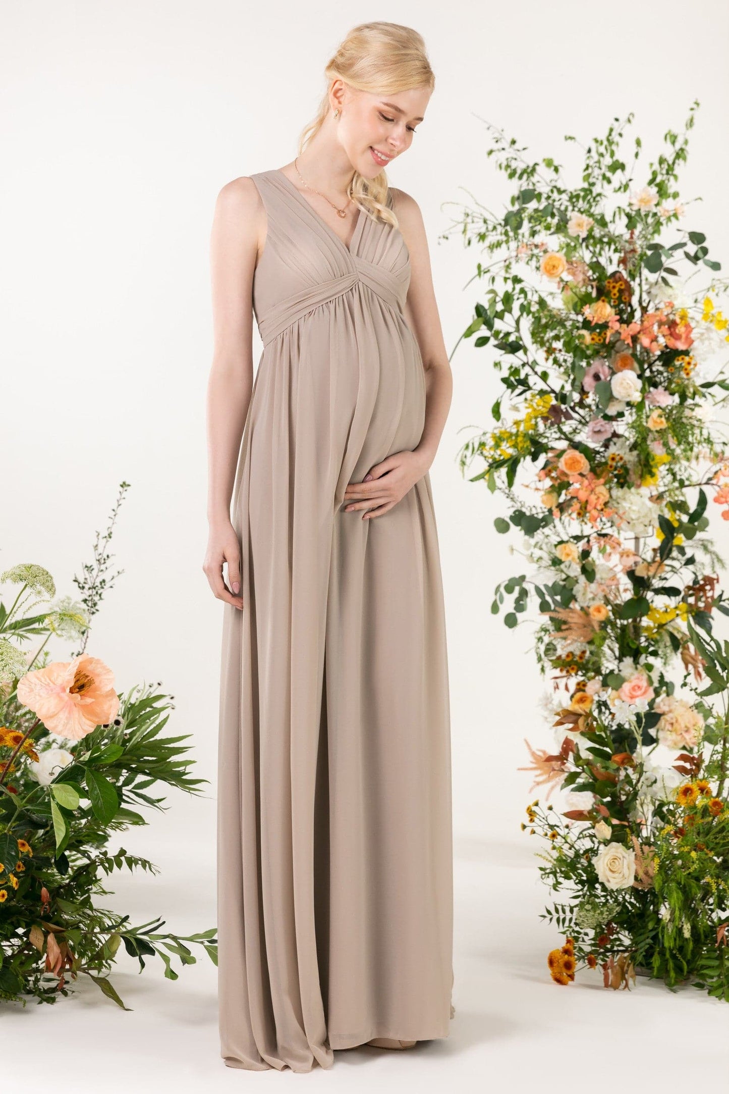 Chiffon Bridesmaid Dress Sweep Brush Train SCB3