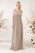 Vestido de dama de honor de gasa con cola de cepillo SCB3