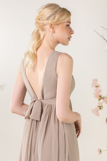 Chiffon Bridesmaid Dress Sweep Brush Train SCB3