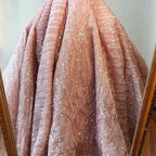 Vestidos de noche de cuello alto en azul agua clara 2025, manga corta, encaje y lentejuelas, diseño de vestidos de novia, foto real HM66981