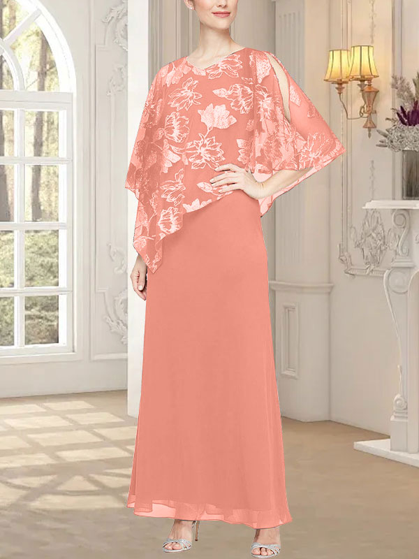 Vestido largo de malla brillante con corpiño asimétrico superpuesto novedoso