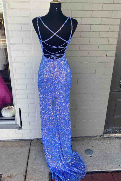 Immergrünes Ballkleid mit hohem Schlitz SYP113