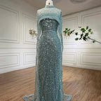 Arabia Nude Mermaid Long Cape Luxus Abendkleider Kleider 2025 Für formelle Anlässe LA72032 
