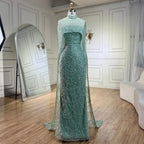 Arabia Nude Mermaid Long Cape Luxus Abendkleider Kleider 2025 Für formelle Anlässe LA72032 