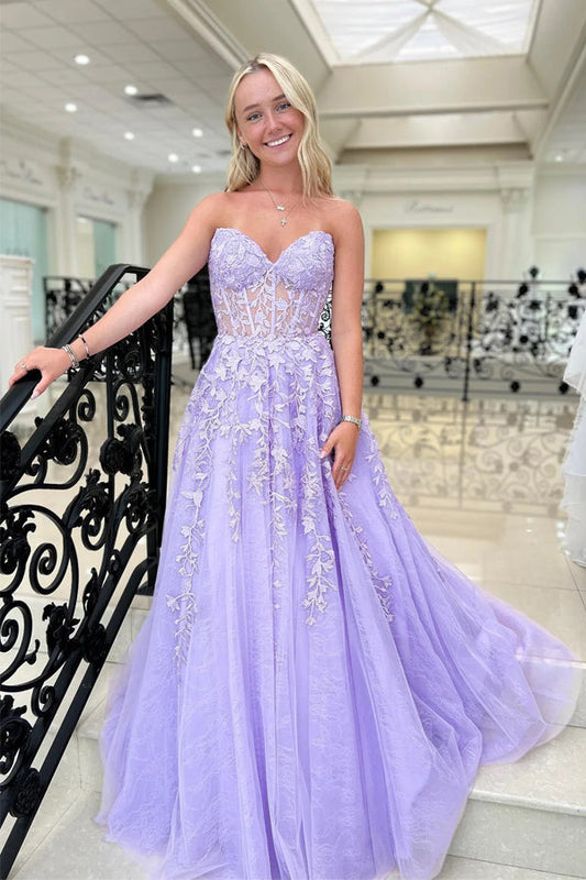 Robe de soirée en tulle à col en cœur et ligne A mignonne, robe de soirée PSK532