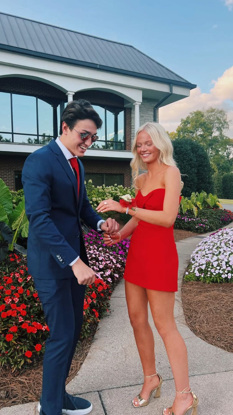 Red Strapless Tight Homecoming Dress 22nd Birthday Party Dress Y2976