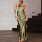 Sexy Olive Green Backless Evening Dress Olive Green Gala Dress Y7400