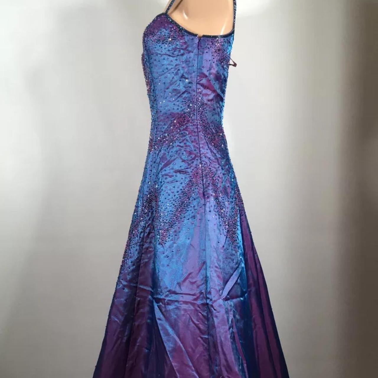 Wunderschönes lila Perlenbesetztes A-Linien-Abendkleid mit Spaghettiträgern, Party- und Ballkleid Y7955