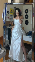 Atemberaubendes schulterfreies weißes Hochzeitskleid, weißes Brautkleid Y5355