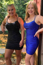 Vestidos de fiesta elegantes con tirantes finos y lentejuelas ajustadas