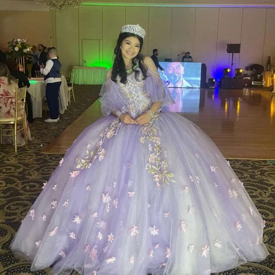 Atemberaubendes Ballkleid mit Tüllapplikationen, Prinzessinnenkleid, Sweet 16-Kleid Y6758