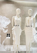 Vestido de fiesta blanco de diferentes estilos, vestido de noche blanco Y1930