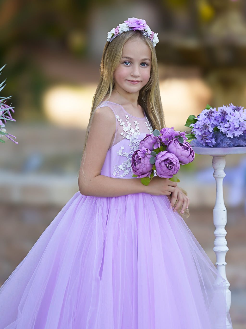 Duchesse-/Princess-Linie Tüll Bodenlanges Kleid 