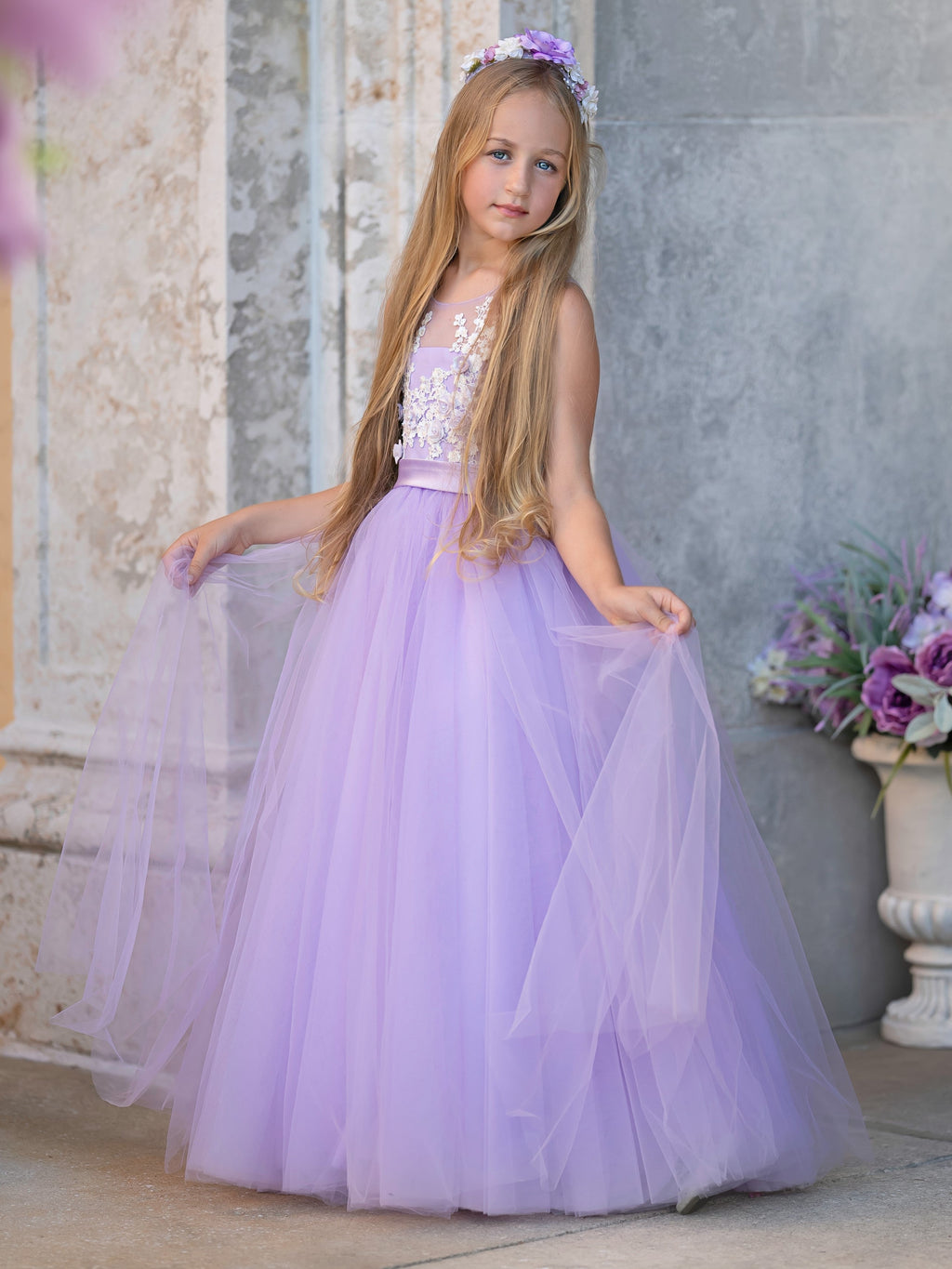 Duchesse-/Princess-Linie Tüll Bodenlanges Kleid 