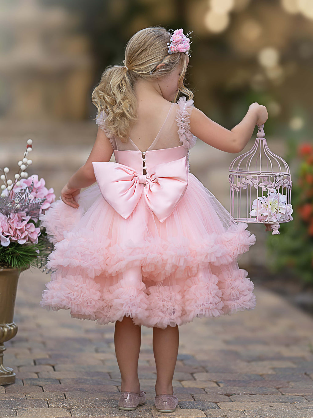 Duchesse-/Prinzessinnen-Tüll-Knielanges Baby-Mädchen-Kleid