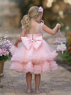 Duchesse-/Prinzessinnen-Tüll-Knielanges Baby-Mädchen-Kleid