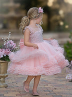 Duchesse-/Prinzessinnen-Tüll-Knielanges Baby-Mädchen-Kleid