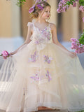 Duchesse-Linie/Princess-Linie Bodenlanges Satin-Tüllkleid 