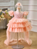 Ballkleid/Prinzessin Tüll Asymmetrisches Kleid für die 1. Geburtstagsfeier eines Babymädchens 
