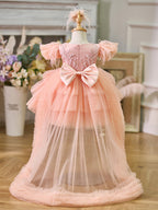 Ballkleid/Prinzessin Tüll Asymmetrisches Kleid für die 1. Geburtstagsfeier eines Babymädchens 