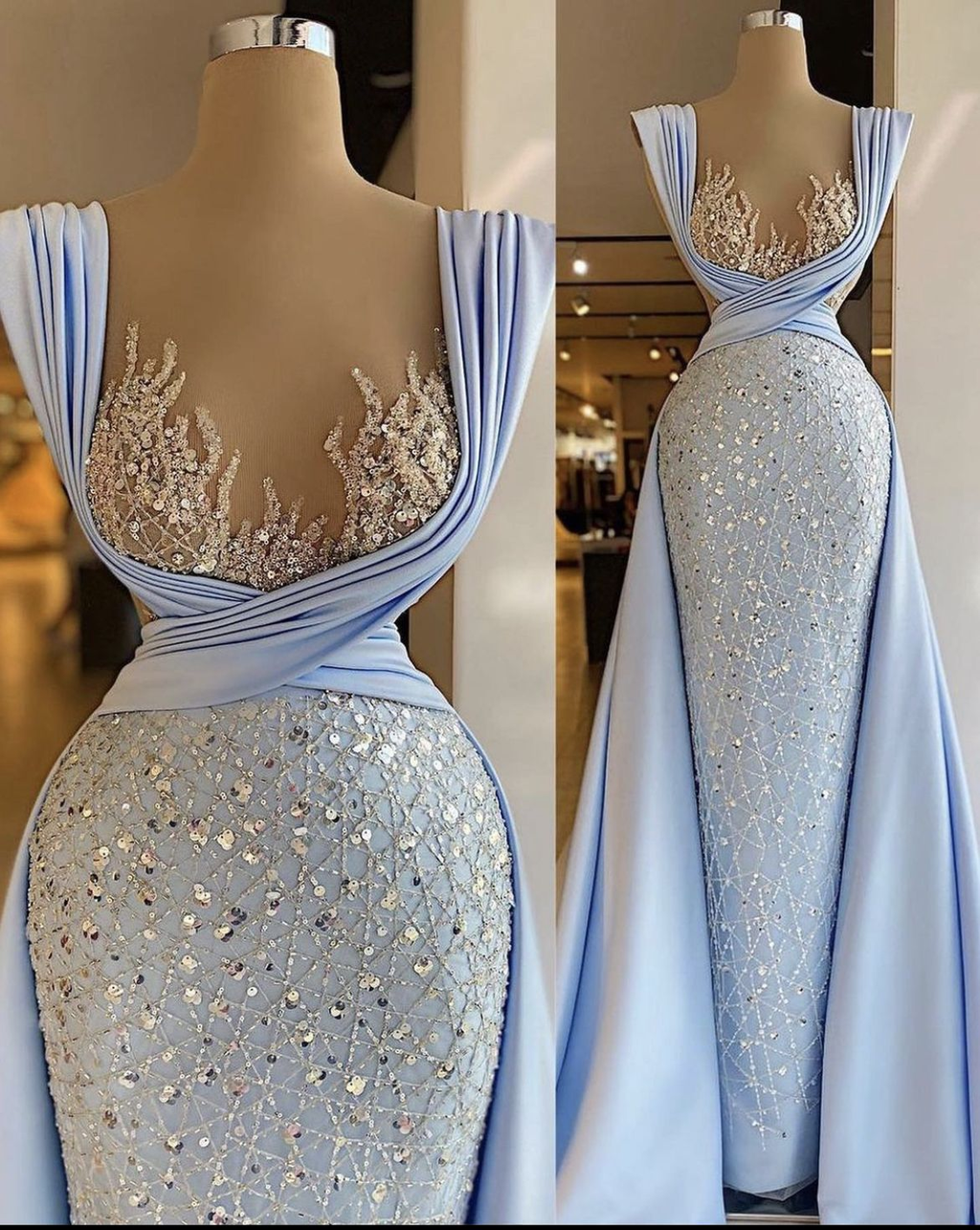 Elegante vestido de fiesta de lujo brillante con lentejuelas, sin mangas, largo hasta el suelo, Y4364