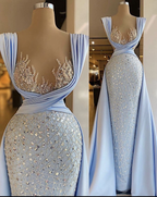 Elegante vestido de fiesta de lujo brillante con lentejuelas, sin mangas, largo hasta el suelo, Y4364