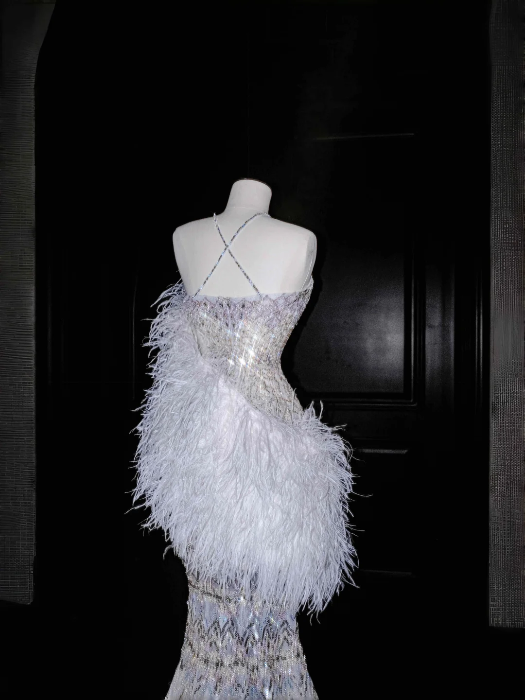 Wunderschönes Meerjungfrau-Brautkleid mit Pailletten und Perlen, formelles Abschlussball-Abendkleid Y8675