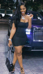 Vestido de fiesta negro sin tirantes, vestido de fiesta negro clásico Y2191
