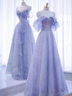 Glitzerndes Tüll-Pailletten-A-Linien-Ballkleid mit Feen-Motiv Y7793
