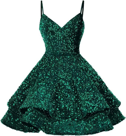 Robes de soirée à paillettes pour adolescentes Robes de bal courtes scintillantes SYH87 