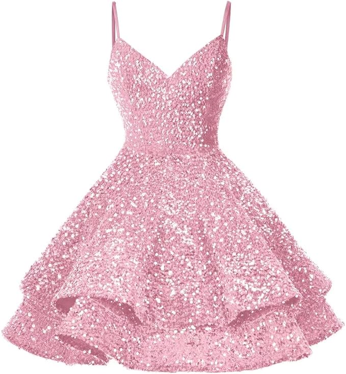 Pailletten-Heimkehrkleider für Teenager, glitzernde kurze Ballkleider SYH87 