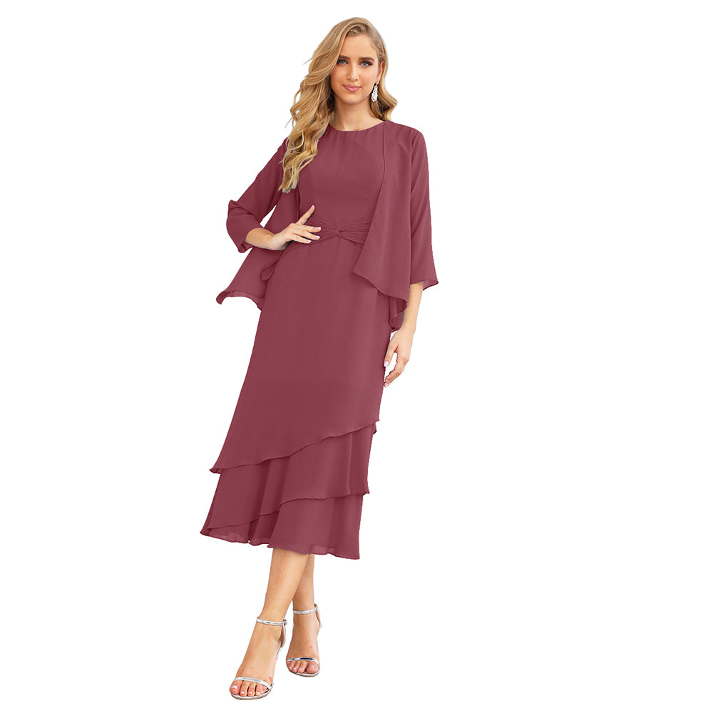 Sunnderly Chiffon Spring Mother of The Bride Dresses A-Line Plus Size for Women Formal Prom Gowns