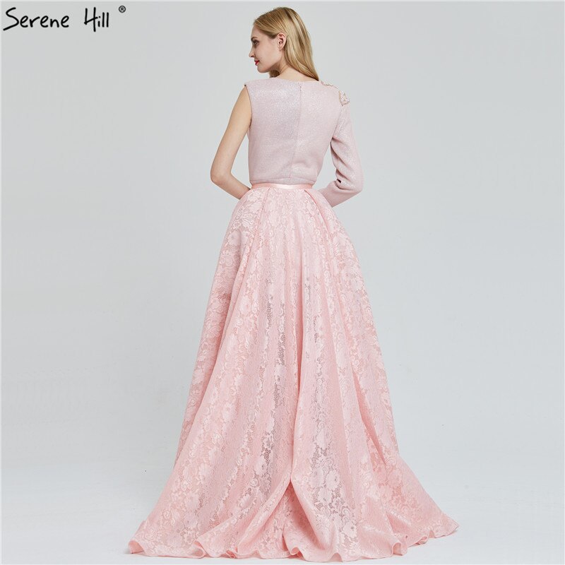 En oferta, sin devolución ni reembolso. Venta Du Bai Design - Vestidos de noche rosas de un solo hombro con perlas vintage, vestidos de sirena sexys 2025. Foto real LA60929.